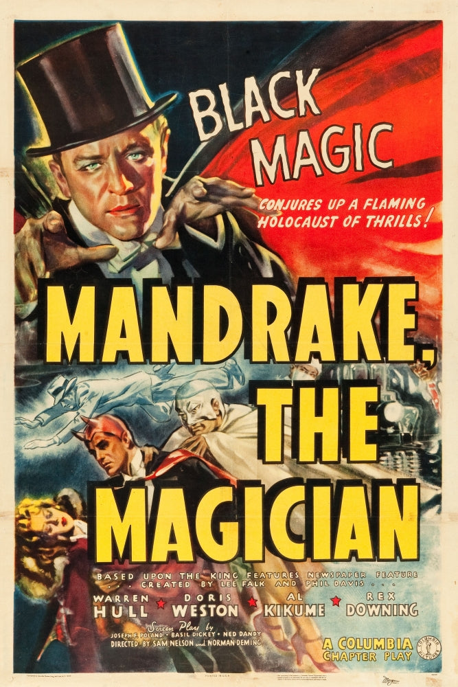Mandrake The Magician movie masterprint poster featuring Warren Hull, 1939.