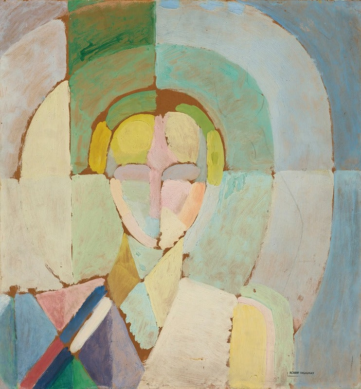 Portrait De Madame Heim fine art print by Robert Delaunay, vibrant abstract design.