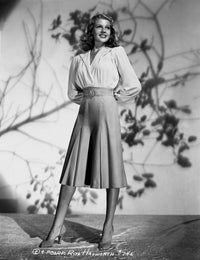 Rita Hayworth posed in a white blouse photo print