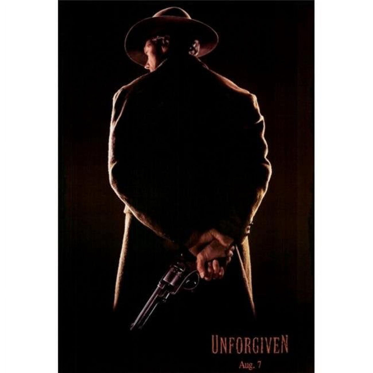 Unforgiven movie poster print, 11x17 size, iconic western film art.