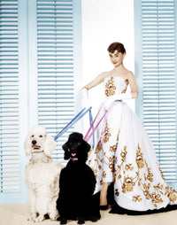 Audrey Hepburn wearing a Givenchy gown in a 1954 photo print.