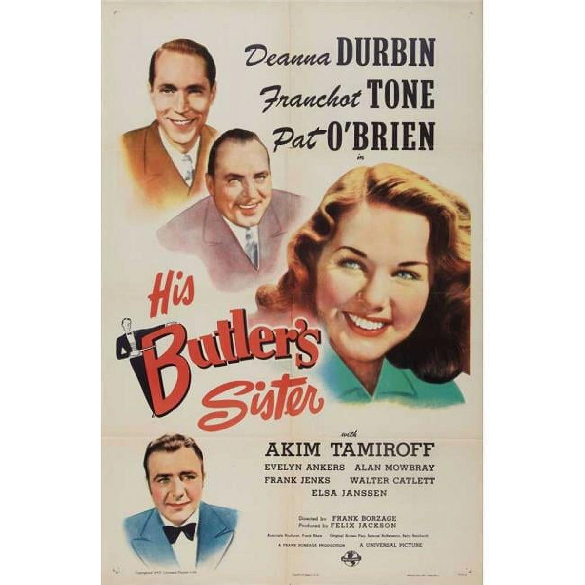 His Butler's Sister Movie Poster Print 27x40 - Classic Film Art