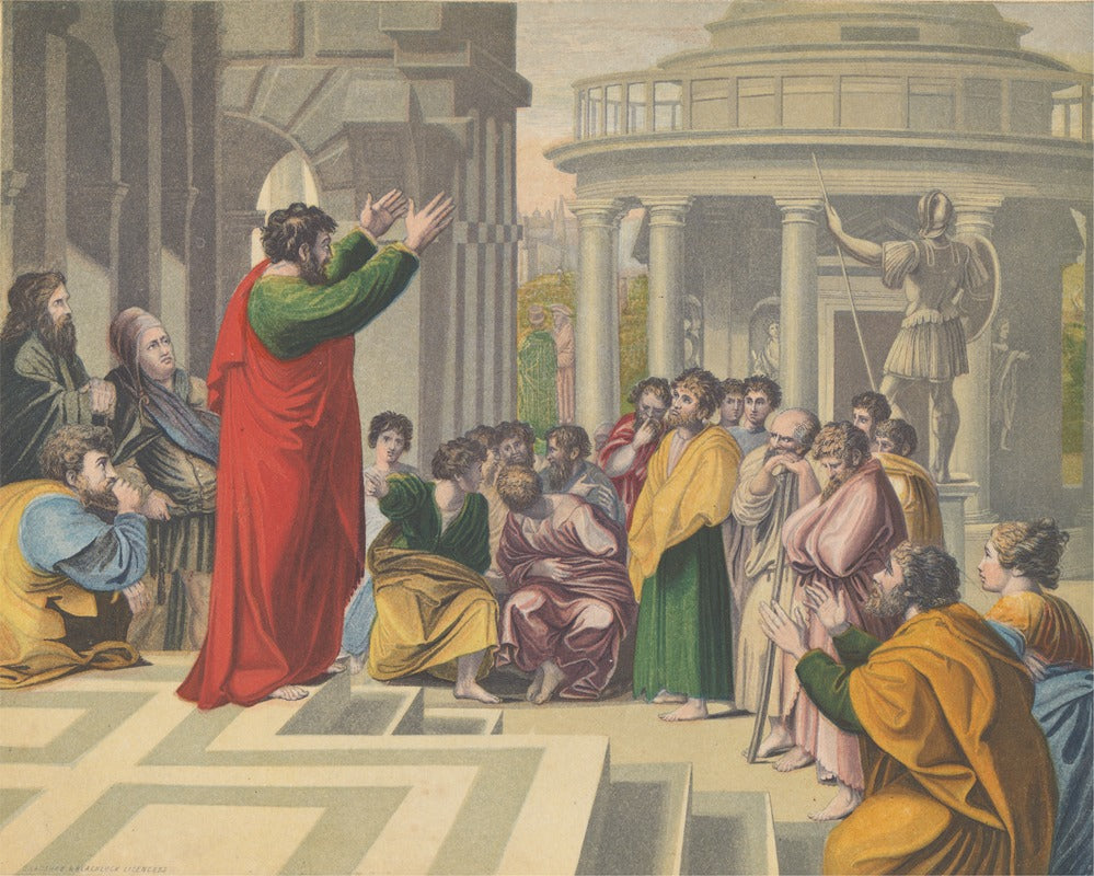 St. Paul Preaching in Athens Poster Print by George Baxter
