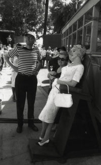 Marilyn Monroe, Arthur Miller, and Paula Strasberg on the set of Some Like It Hot photo print
