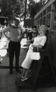 Marilyn Monroe, Arthur Miller, and Paula Strasberg on the set of Some Like It Hot photo print