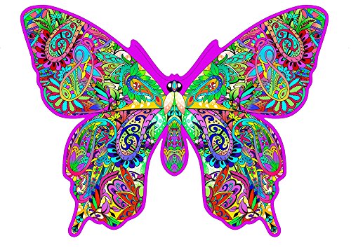 Paisley Butterfly Poster Print by Aimee Stewart, showcasing vibrant colors and intricate patterns.