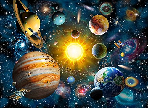 Our Solar System Poster Print by Adrian Chesterman showcasing planets and celestial bodies.
