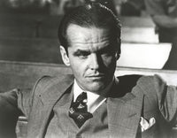 Jack Nicholson photo print with slicked back hair, iconic actor print.