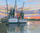 Shem Creek Shrimpers Charleston Poster Print by Richard Harpum