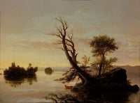 American Lake Scene art print by Thomas Cole - serene landscape artwork