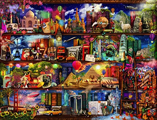 World Travel Book Shelf Poster Print by Aimee Stewart - Inspirational Artwork