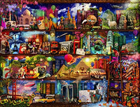 World Travel Book Shelf Poster Print by Aimee Stewart - Inspirational Artwork
