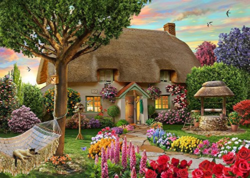 Thatched Cottage Poster Print by Adrian Chesterman, showcasing a charming rural scene.