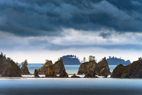 Light Breaks Through Clouds Photo Print of The Arches, Olympic Peninsula, Washington State.