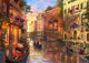 Sunset in Venice Poster Print by Dominic Davidson depicting a serene sunset over Venetian architecture.