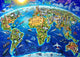 World Landmarks Globe Poster Print by Adrian Chesterman showcasing famous landmarks around the globe.