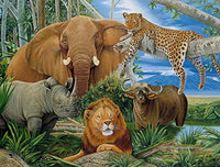 Big Five Poster Print by Graeme Stevenson showcasing iconic African wildlife.