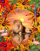 Tropical Lion Poster Print by Alixandra Mullins featuring vibrant colors and intricate details.