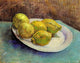 Still Life with Lemons on a Plate Poster Print showcasing vibrant lemons.