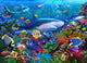 Shark Reef Poster Print by Gerald Newton showcasing vibrant marine life.