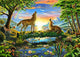 Wolf Harmony Poster Print by Adrian Chesterman showcasing wolves in nature.