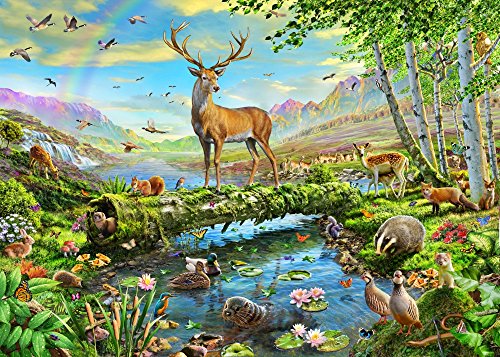 Wildlife Splendor Jumbo Poster Print by Adrian Chesterman, vibrant animal artwork.