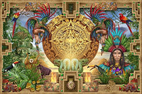 Aztec Mayan Montage Poster Print by Ciro Marchetti, colorful cultural art.