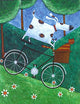 Duke's Bike Ride Poster Print by Peter Adderley showcasing vibrant cycling art