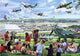 Airshow Poster Print by Steve Crisp featuring dynamic aviation art.
