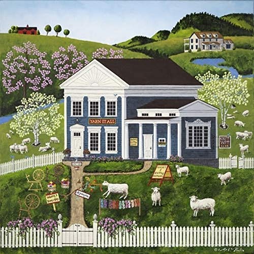 Yarn It All Poster Print by Art Poulin showcasing colorful yarn design.