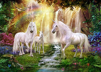 Waterfall Glade Unicorns Poster Print by Jan Patrick