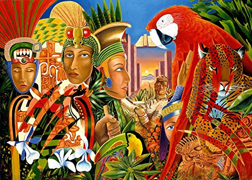 Aztec Days Poster Print by Graeme Stevenson, colorful artwork