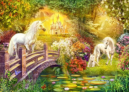 Enchanted Garden Unicorns Poster Print by Jan Patrick