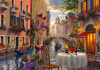 Venice Restaurant Poster Print by Dominic Davidson showcasing Italian canals and dining ambiance.