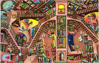 Library Poster Print by Colin Thompson showcasing an enchanting library illustration.