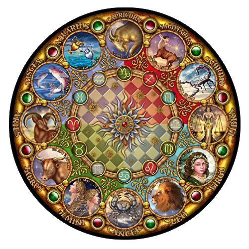 Zodiac Circular Mandala Poster Print by Ciro Marchetti featuring intricate zodiac designs.