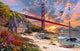 Sunset at Golden Gate Poster Print by Dominic Davidson showcasing the iconic Golden Gate Bridge.
