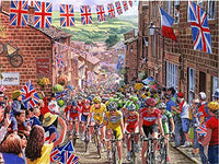 Tour de France Hawarth Poster Print by Steve Crisp, vibrant cycling art.