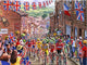 Tour de France Hawarth Poster Print by Steve Crisp, vibrant cycling art.