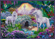 Magical Unicorn Kingdom Poster Print featuring whimsical unicorns and fantasy landscapes.