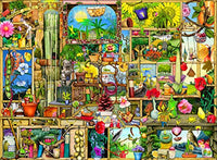 The Garden Cupboard poster print by Colin Thompson featuring whimsical garden imagery.