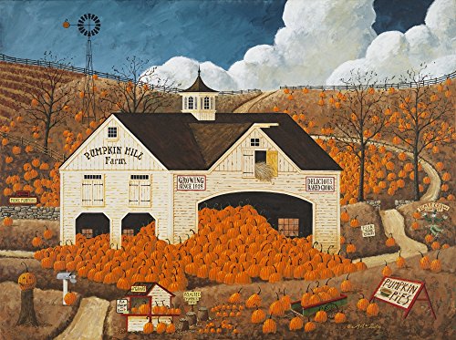 Pumpkin Hill Farm Poster Print by Art Poulin showcasing a beautiful autumn landscape.