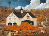 Pumpkin Hill Farm Poster Print by Art Poulin showcasing a beautiful autumn landscape.
