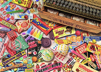Vintage Candy Shop Poster Print by Aimee Stewart, colorful candy store artwork.