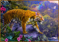 Rainbow Tiger Poster Print by Jan Patrick - Colorful art for home decor.
