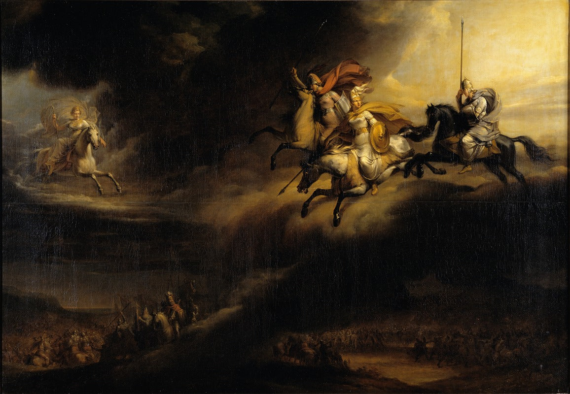 Valkyries Riding Into Battle art print by Johan Gustaf Sandberg