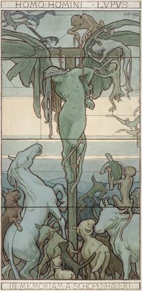 Fine art print of Homo homini lupus by Max Pirner, available in multiple sizes.