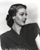 Loretta Young polka dot black and white photo print, elegant vintage style.