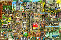 Our Town Poster Print by Colin Thompson showcasing small-town life.