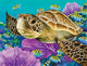 Young Green Sea Turtle Poster Print by Carolyn Steele, showcasing marine life.